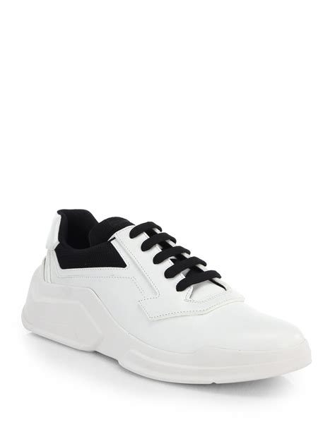 white mens prada trainers